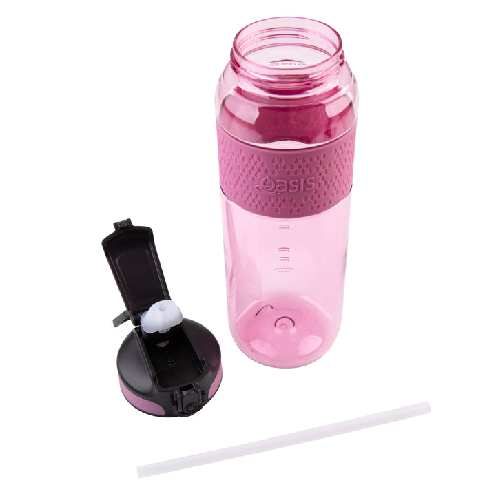Oasis Tritan Sports Sipper Bottle - 1L - Pink Berry