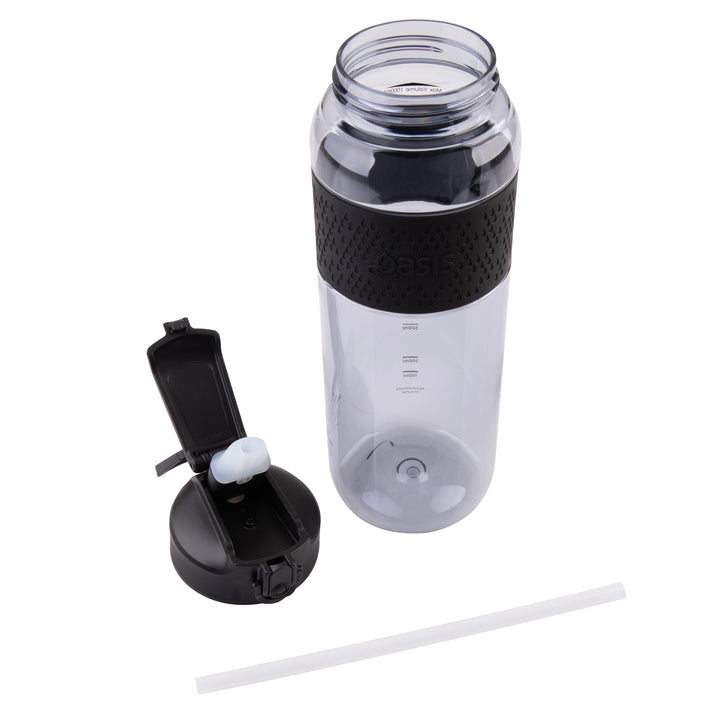 Oasis Tritan Sports Sipper Bottle - 1L - Carbon Black