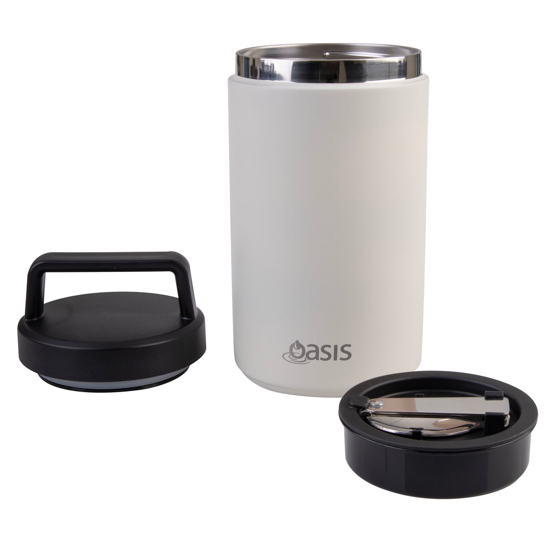 Oasis Insulated Food Jar With Handle & Spoon - 700ml - Alabaster