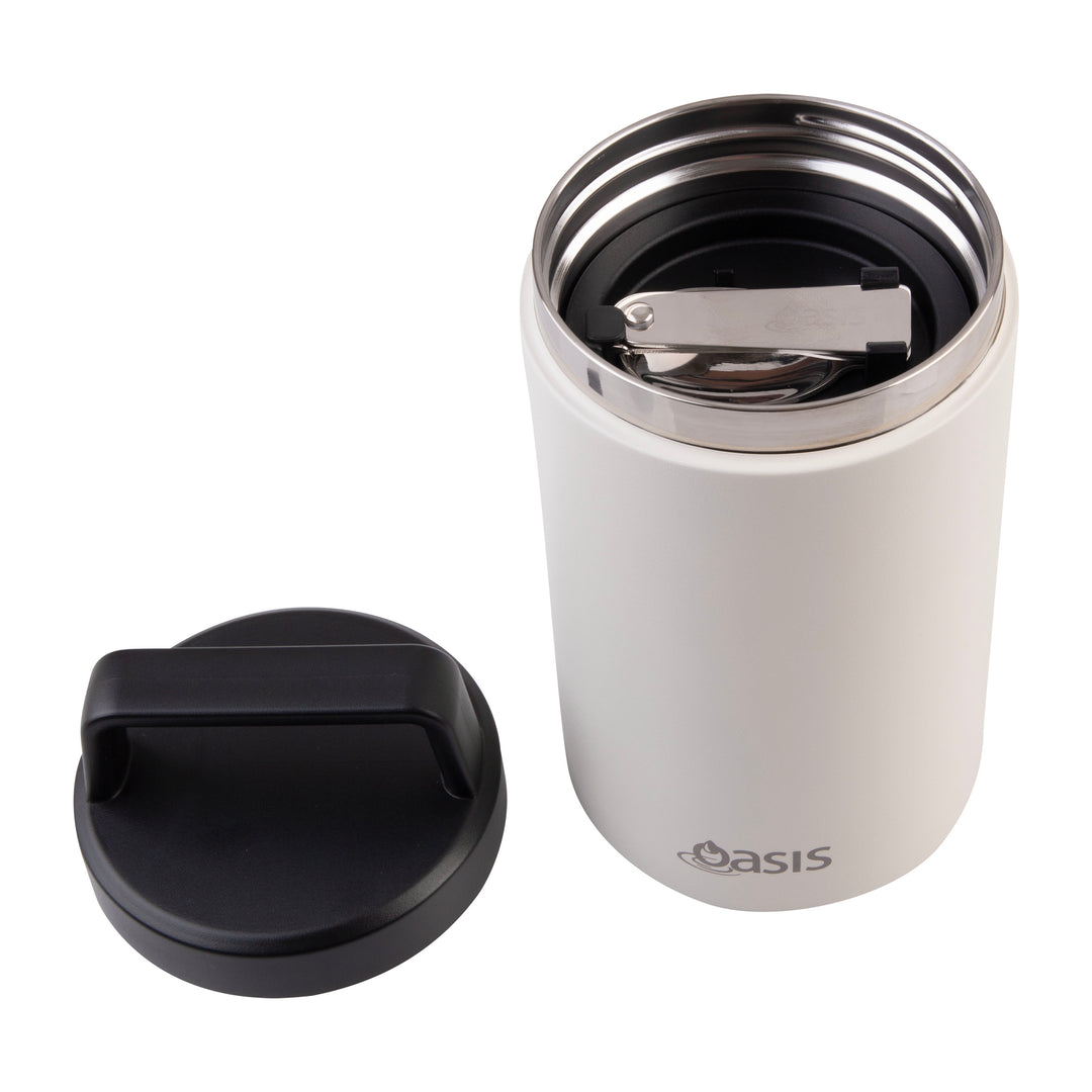 Oasis Insulated Food Jar With Handle & Spoon - 700ml - Alabaster