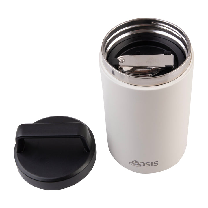 Oasis Insulated Food Jar With Handle & Spoon - 700ml - Alabaster
