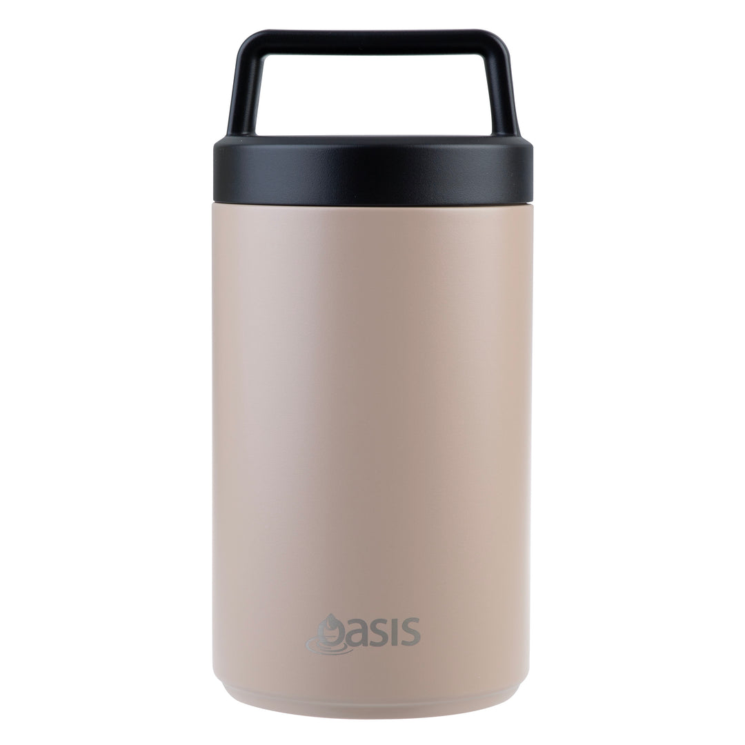 Oasis Insulated Food Jar With Handle & Spoon - 700ml - Latte