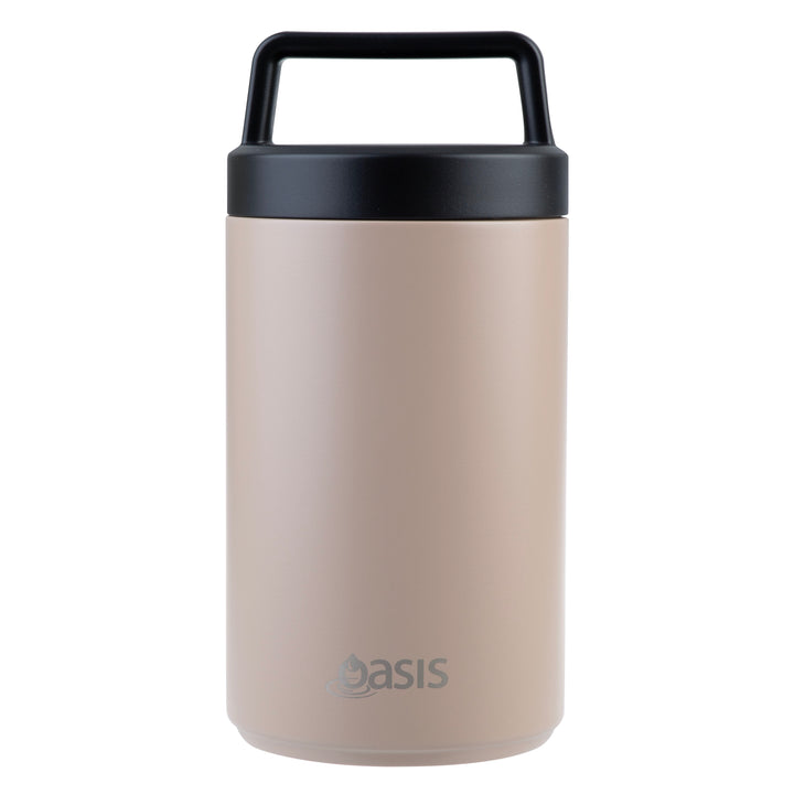 Oasis Insulated Food Jar With Handle & Spoon - 700ml - Latte
