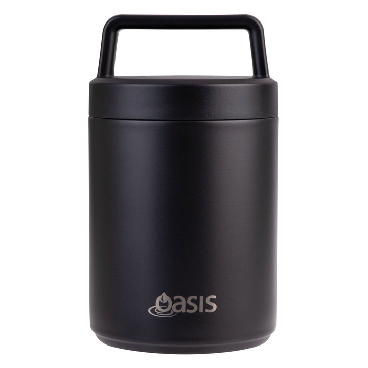 Oasis Insulated Food Jar With Handle & Spoon - 480ml - Black