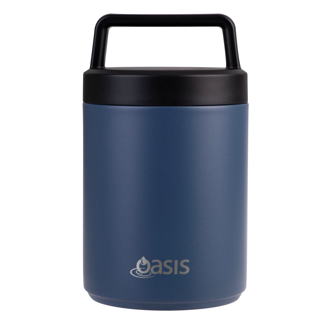 Oasis Insulated Food Jar With Handle & Spoon - 480ml - Indigo