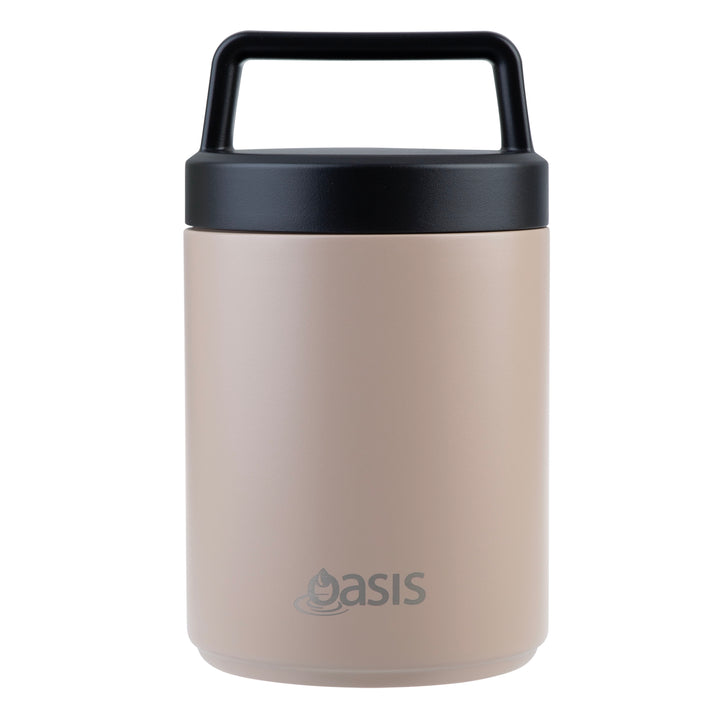 Oasis Insulated Food Jar With Handle & Spoon - 480ml - Latte