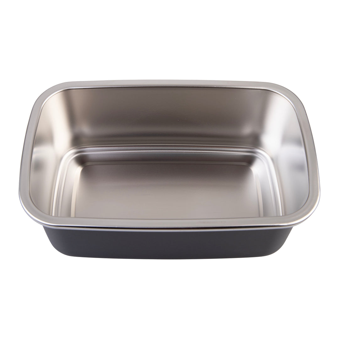 Oasis Microwave Safe Stainless Steel Rectangular Container - Black - 1.1L
