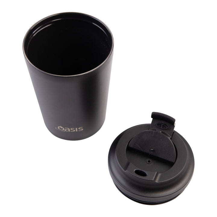 Oasis Ceramic Lined Insulated Coffee Cup - Black