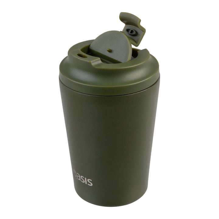 Oasis Ceramic Lined Insulated Coffee Cup - Forest Green