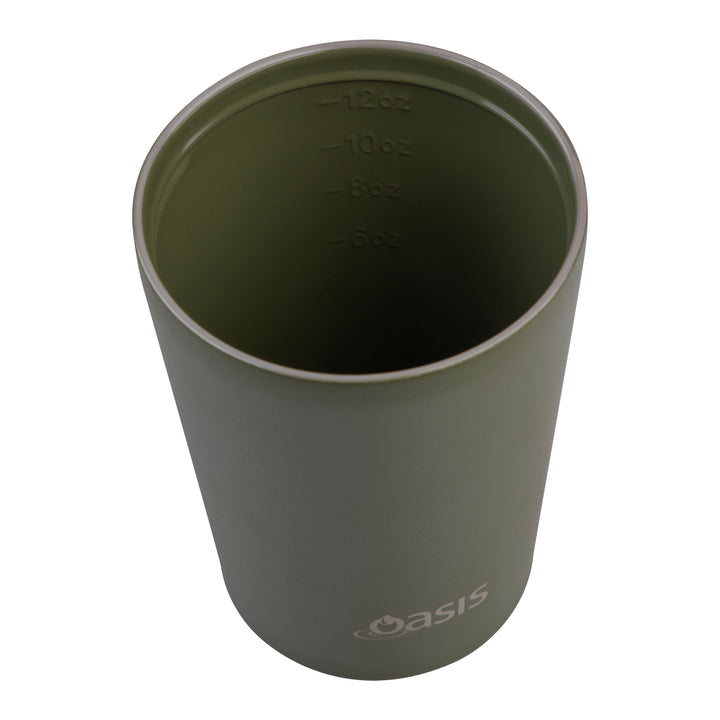 Oasis Ceramic Lined Insulated Coffee Cup - Forest Green