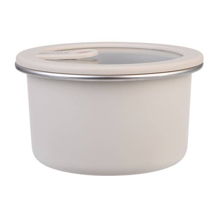 Oasis Microwave Safe Stainless Steel Round Container - Oat - 680ml