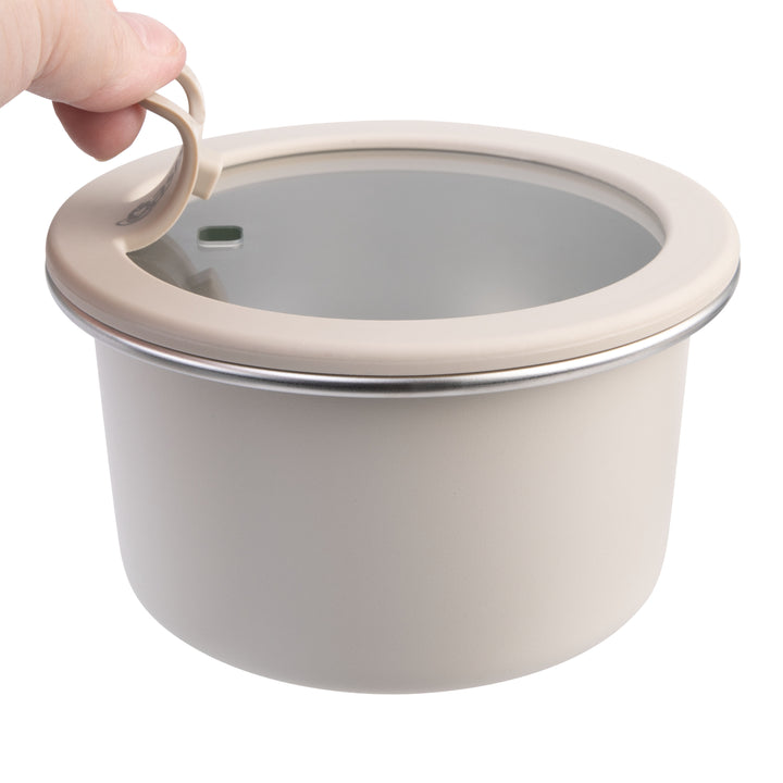 Oasis Microwave Safe Stainless Steel Round Container - Oat - 680ml