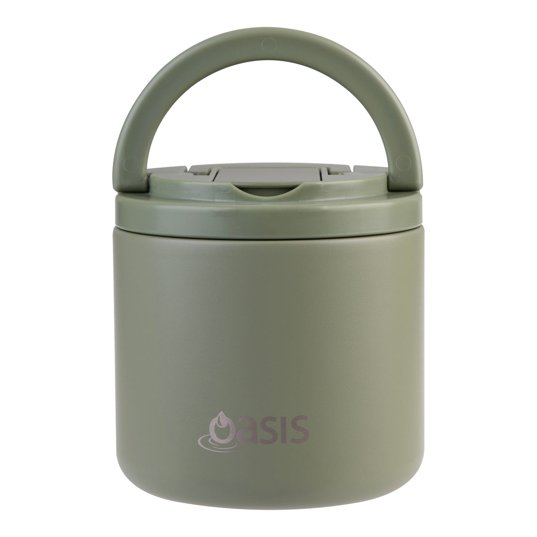 Oasis Insulated Food Jar - Quick Release Lid - 550ml - Olive Green