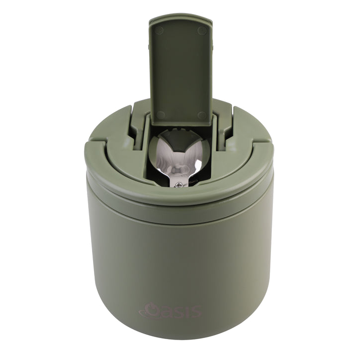 Oasis Insulated Food Jar - Quick Release Lid - 550ml - Olive Green