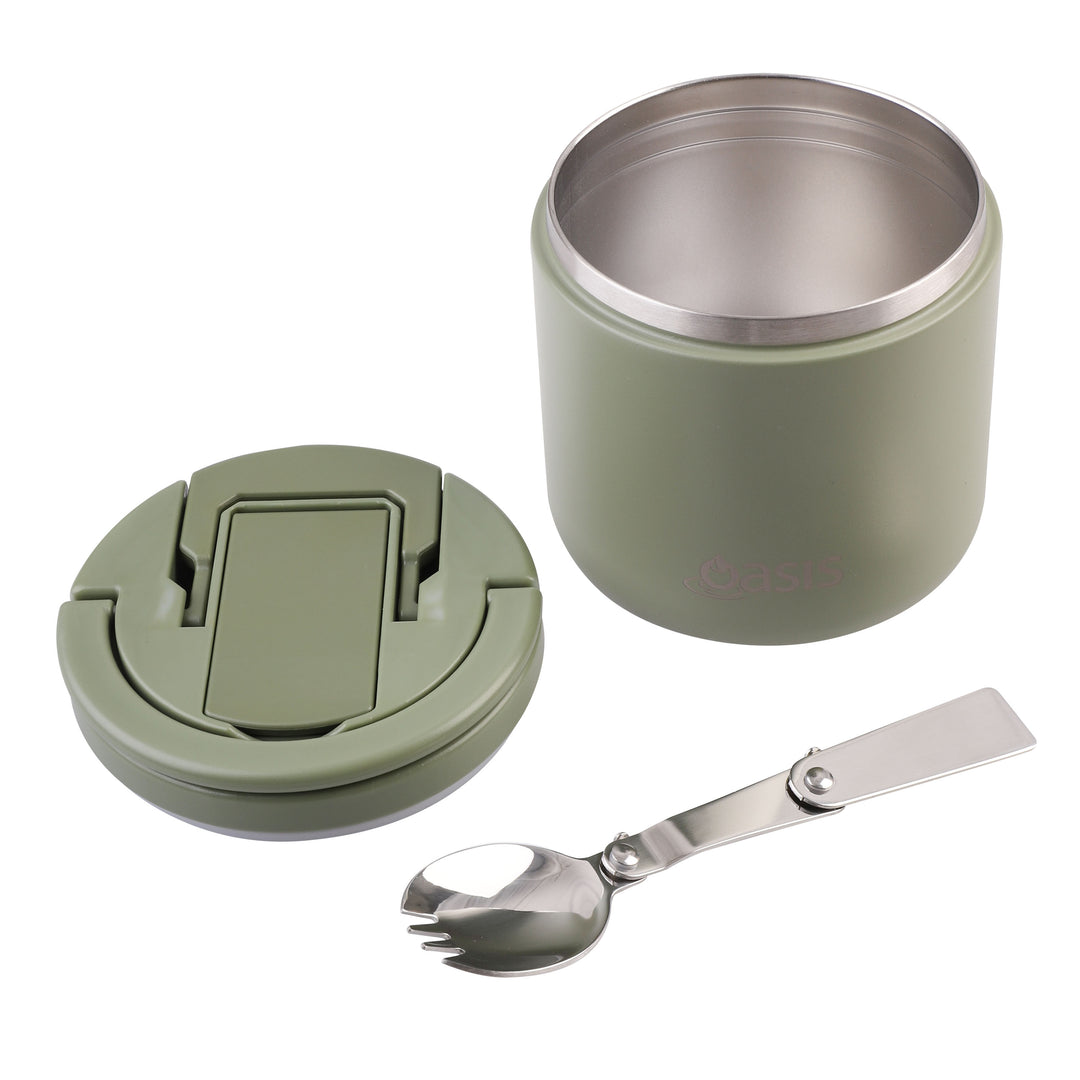 Oasis Insulated Food Jar - Quick Release Lid - 550ml - Olive Green