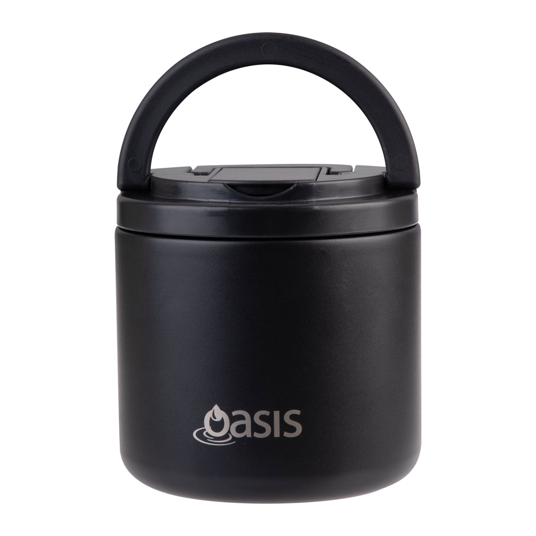 Oasis Insulated Food Jar - Quick Release Lid - 550ml - Black