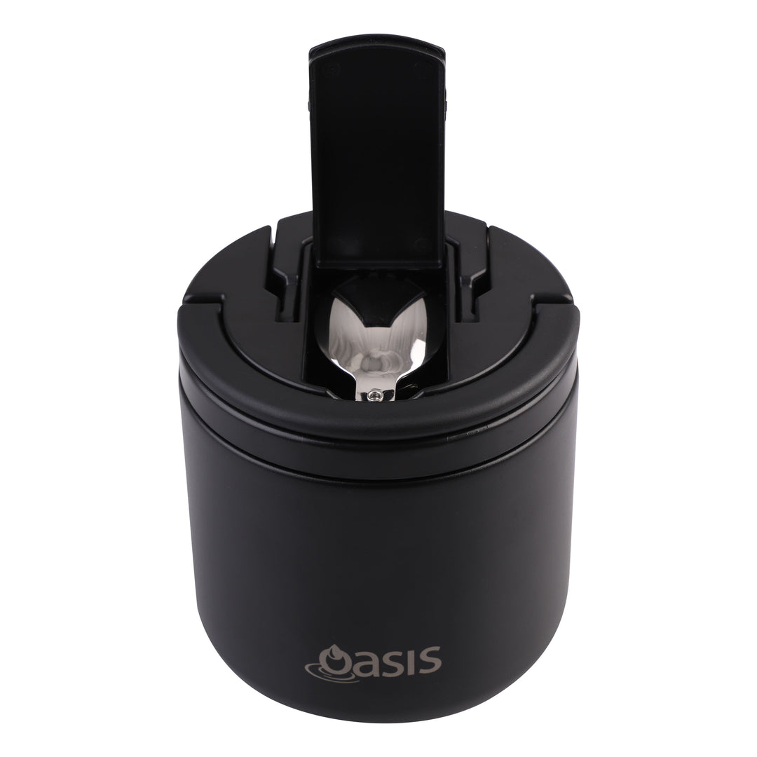 Oasis Insulated Food Jar - Quick Release Lid - 550ml - Black