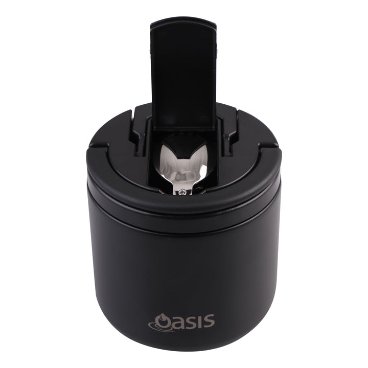 Oasis Insulated Food Jar - Quick Release Lid - 550ml - Black
