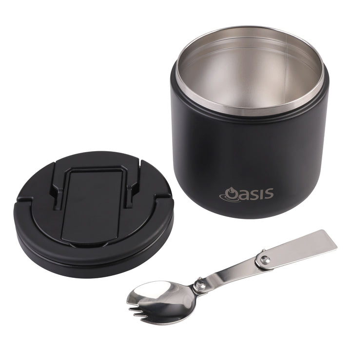 Oasis Insulated Food Jar - Quick Release Lid - 550ml - Black