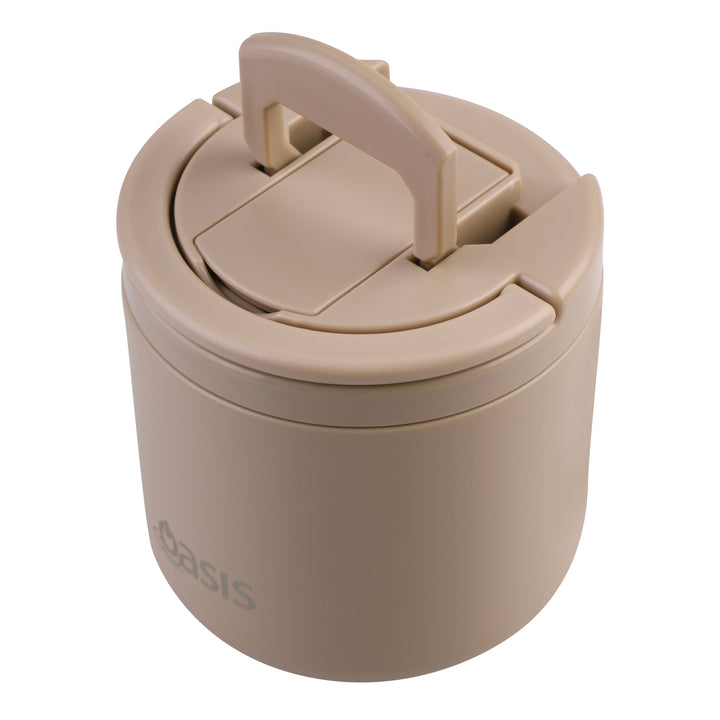 Oasis Insulated Food Jar - Quick Release Lid - 550ml - Latte