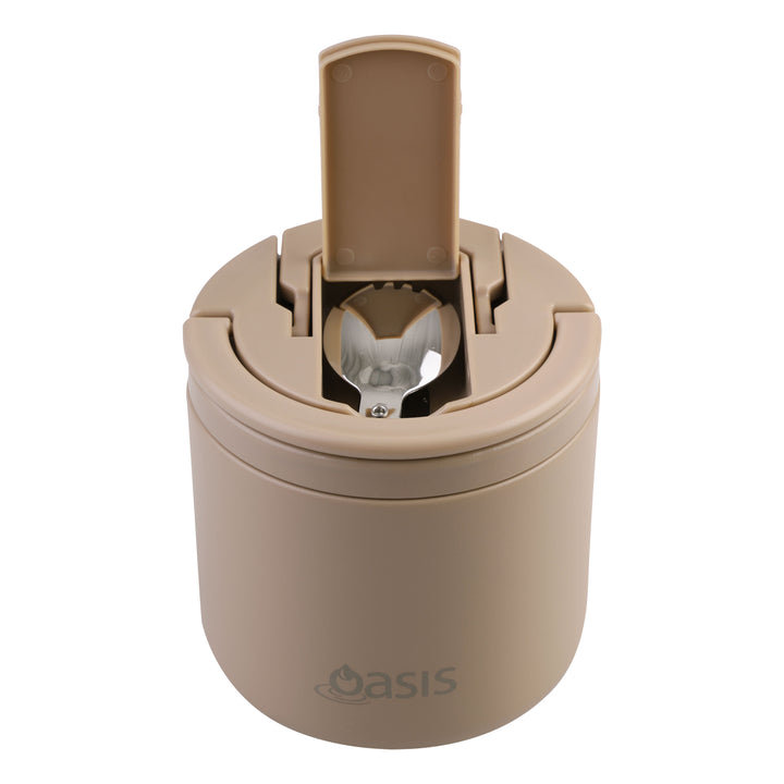 Oasis Insulated Food Jar - Quick Release Lid - 550ml - Latte