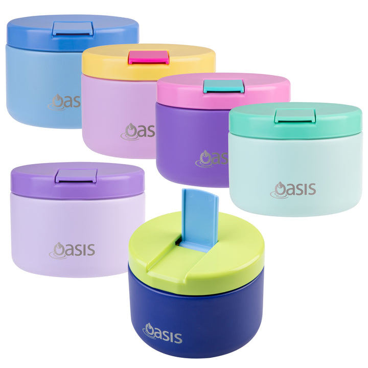 Oasis Insulated Food Jar - Quick Release Lid - 300ml - Purple/Pink