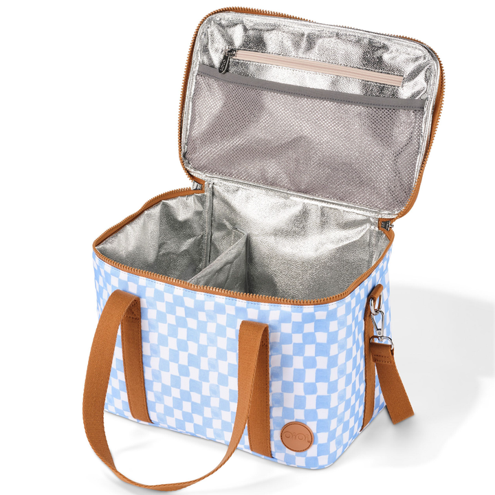 OiOi MAXI Insulated Lunch Bag - Blue Check