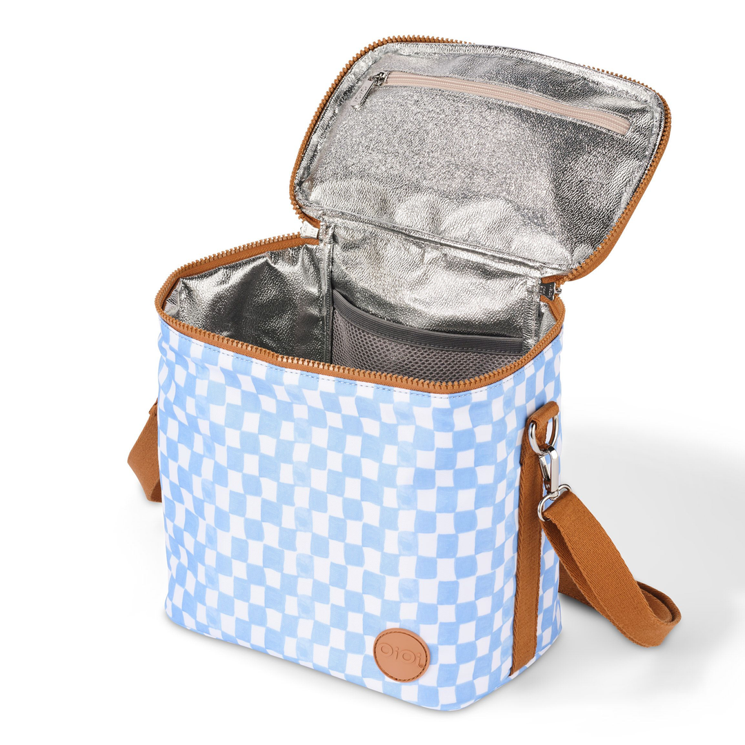 OiOi MIDI Insulated Lunch Bag - Blue Check