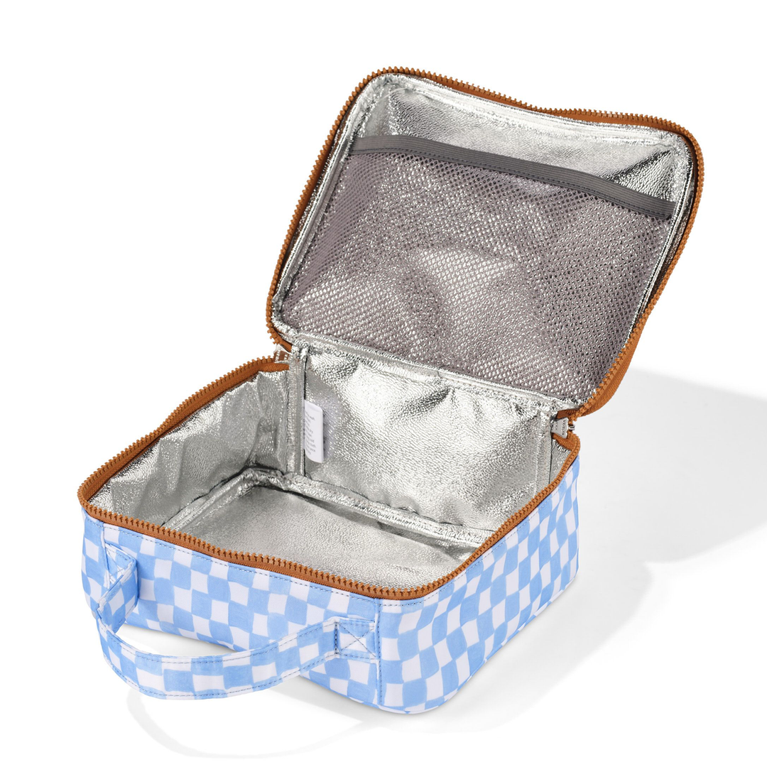 OiOi MINI Insulated Lunch Bag - Blue Check