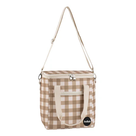 Kollab Mini Insulated Cooler Bag - Olive Check