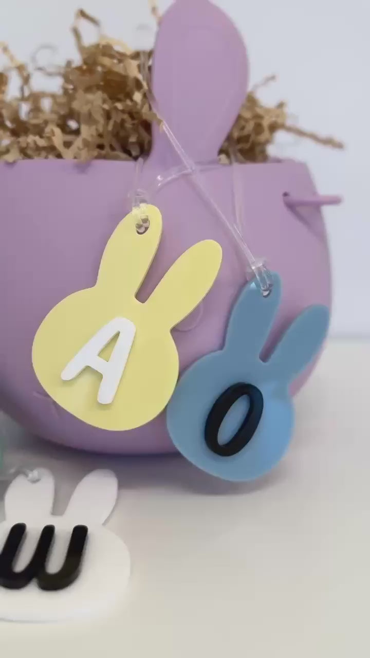 Personalised Alphabet Acrylic Bag Tag - Easter Bunny