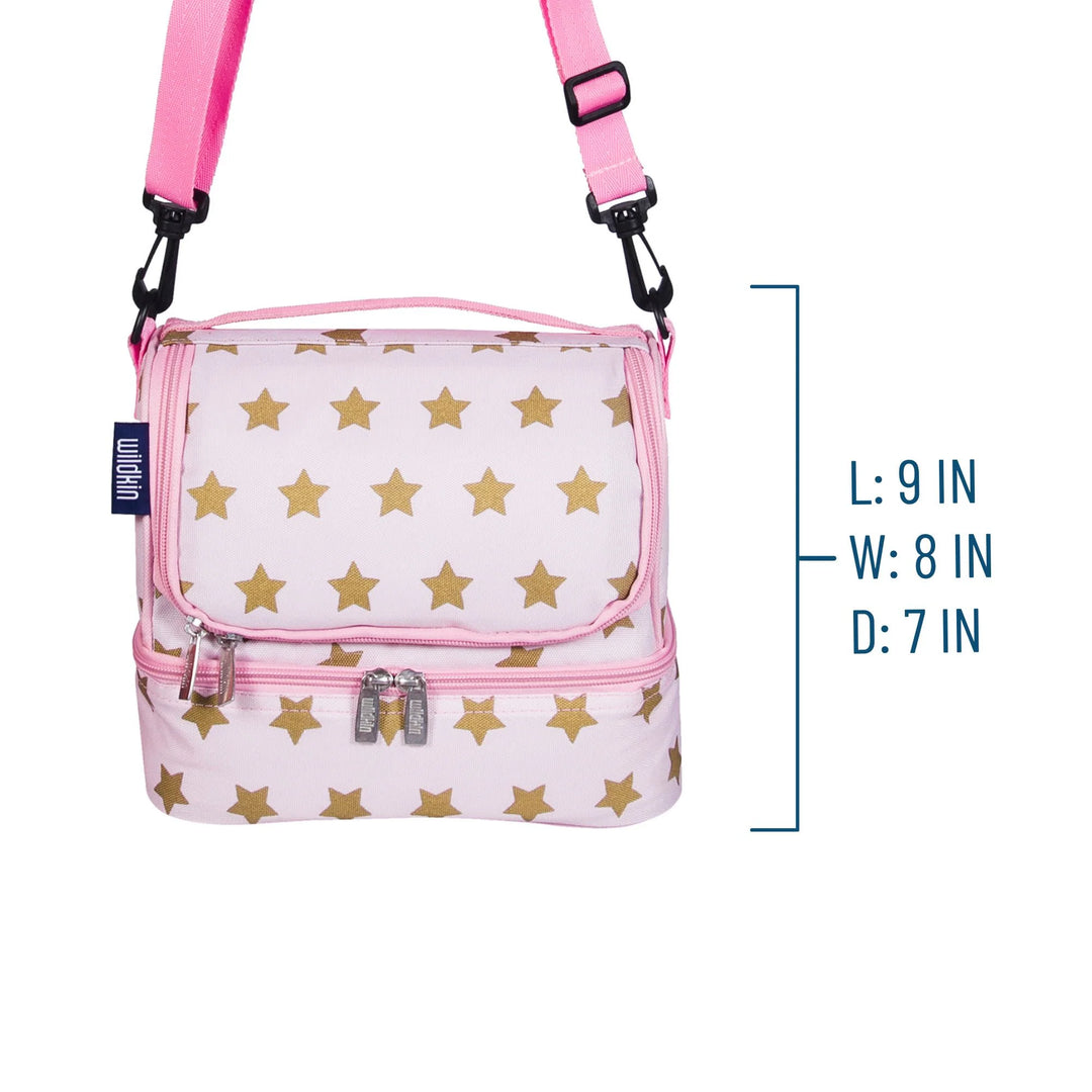 WIldkin Double Decker Lunch Bag - Pink & Gold Stars