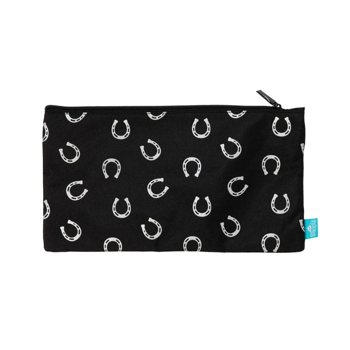 Spencil Twin Zip Pencil Case - Black & White Horses