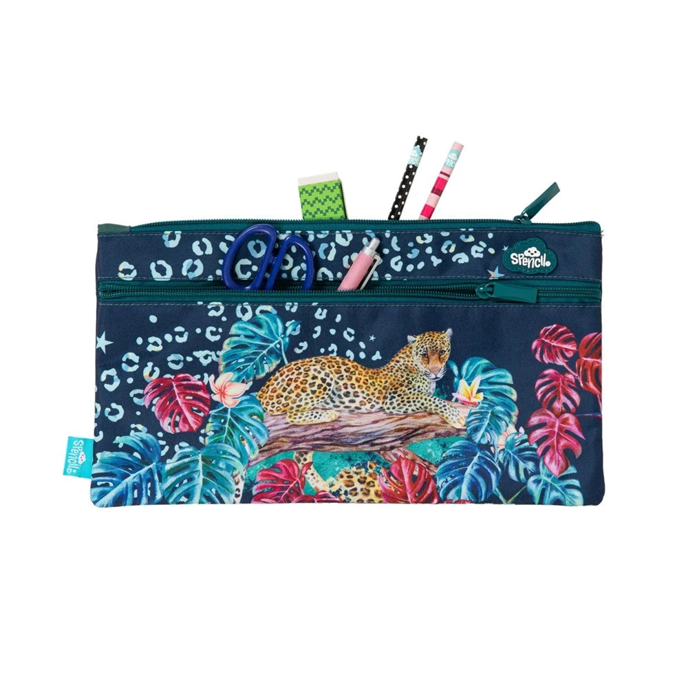 Spencil Twin Zip Pencil Case - Leopard Queen