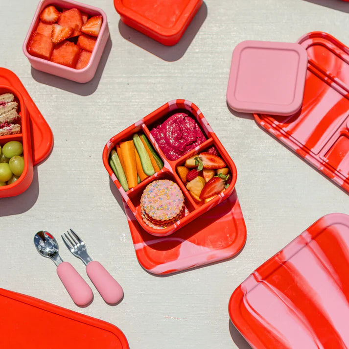 Silicone Bento Snack Box - Rose Jam