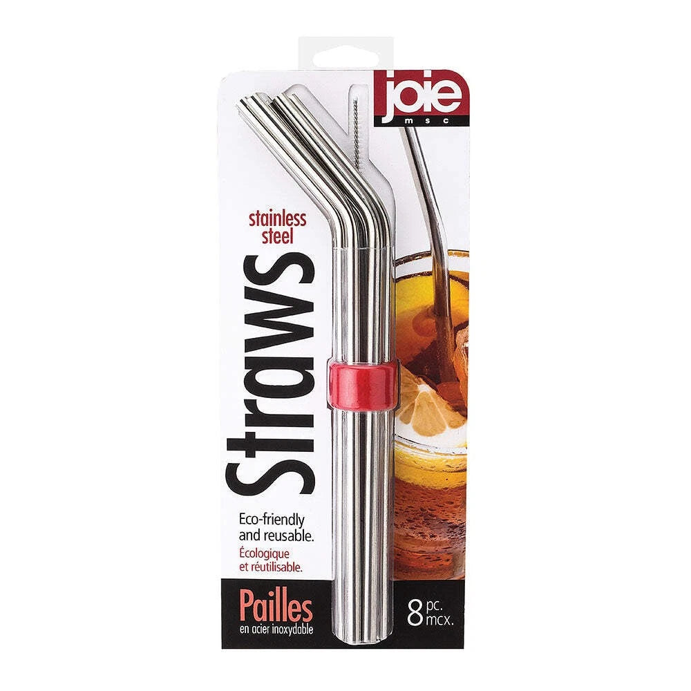 Joie Stainless Steel Straws & Cleaning Brush Set