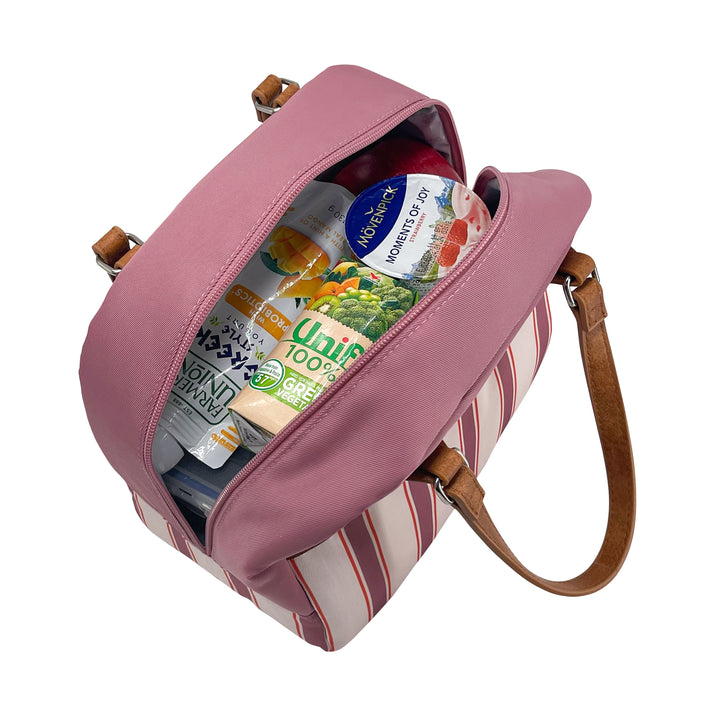 Sachi Insulated Cali Lunch Bag - Blush Stripes