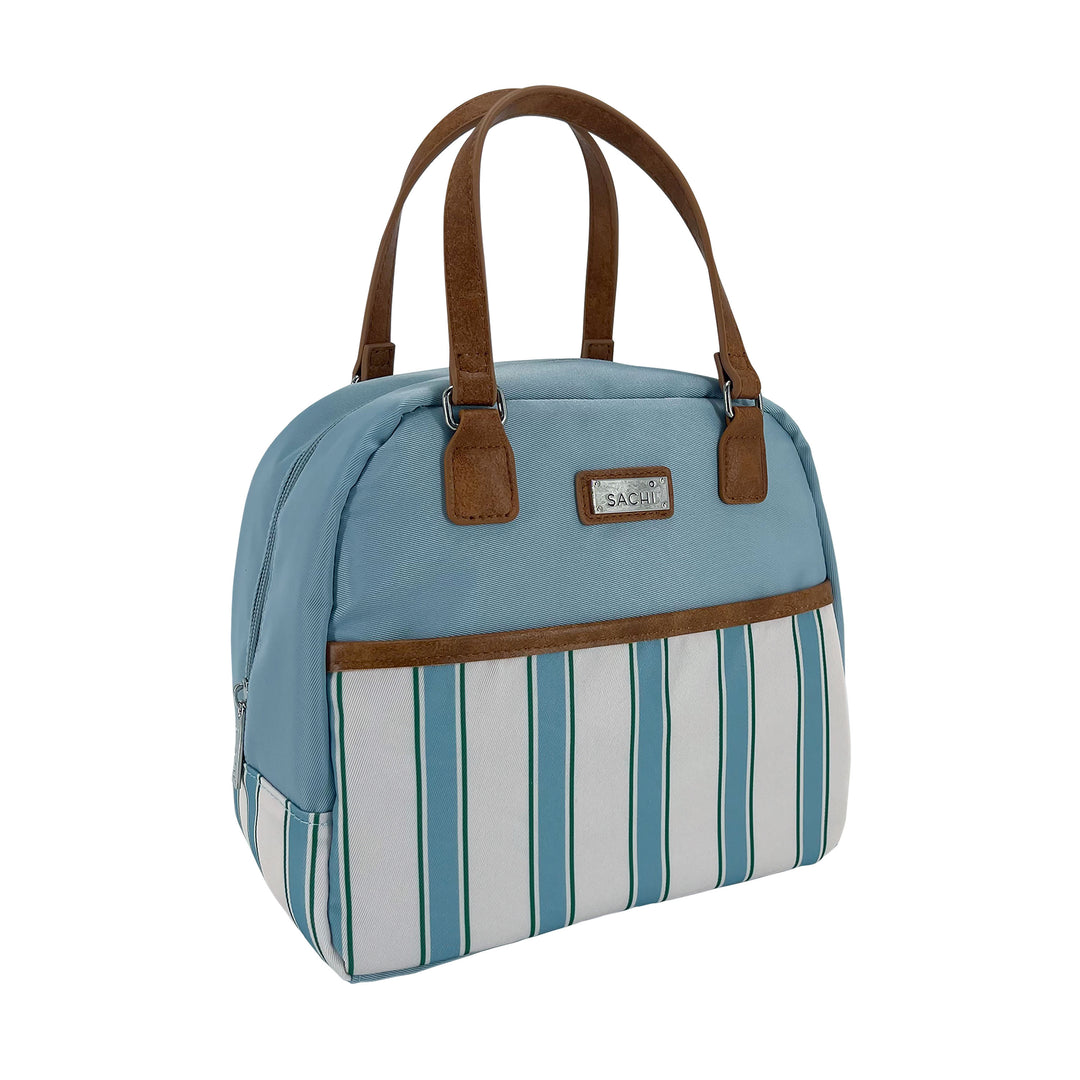 Sachi Insulated Cali Lunch Bag - Hazy Blue Stripes