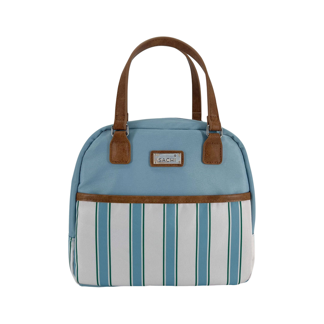Sachi Insulated Cali Lunch Bag - Hazy Blue Stripes