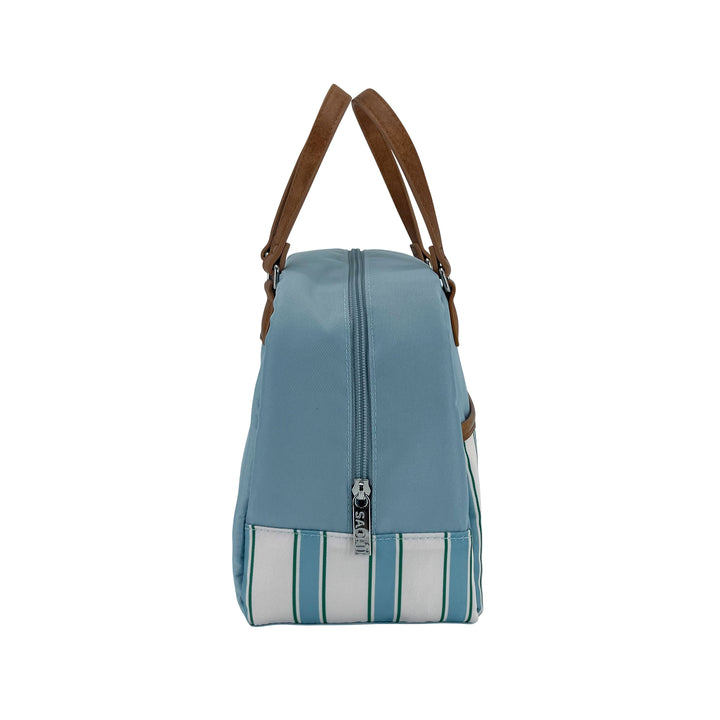 Sachi Insulated Cali Lunch Bag - Hazy Blue Stripes