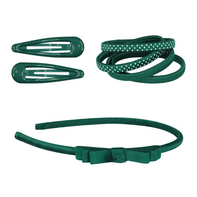 School Hair Accessories Set - Basics - Green