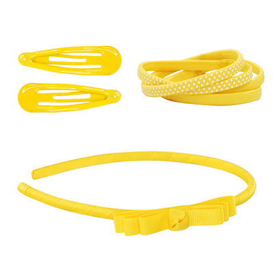 School Hair Accessories Set - Basics - Yellow