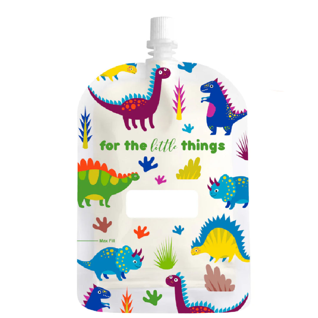 Sinchies 150ml Reusable Food Pouch - 10 Pack - Dinosaurs