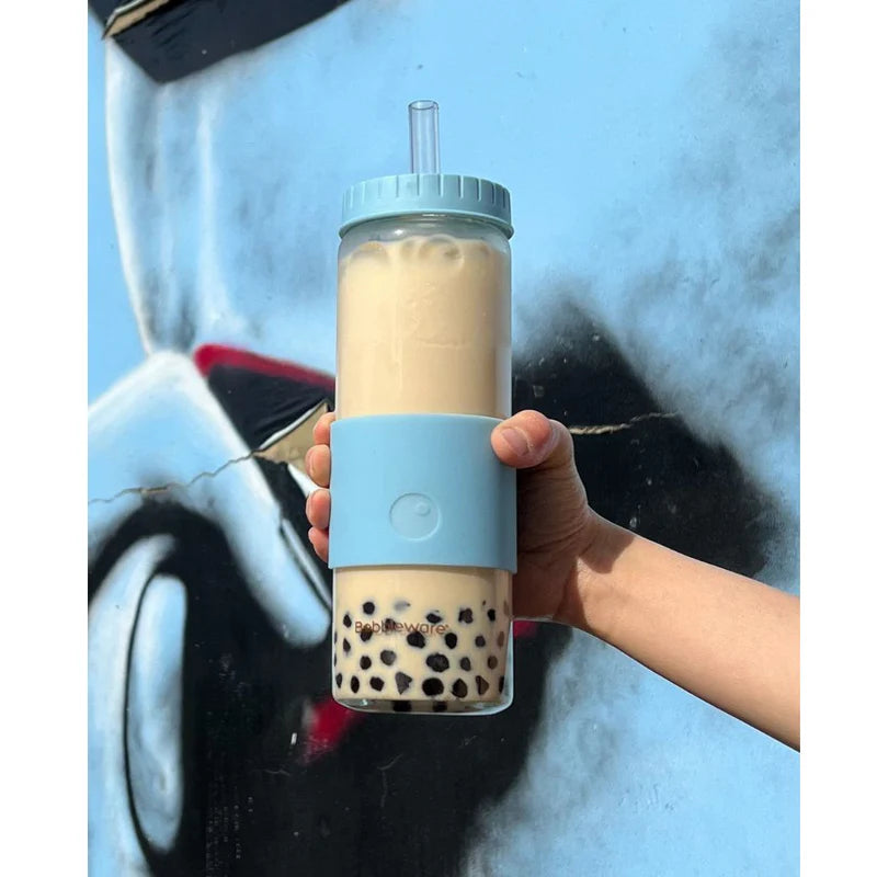 Bobbleware Glass 700ml Tumbler - Sky Blue