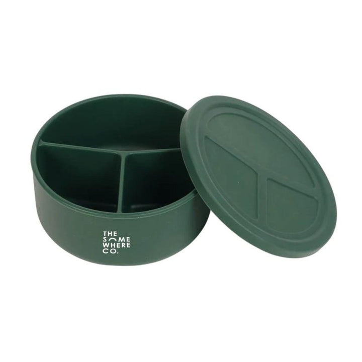 The Somewhere Co Round Silicone Bento Box - Forest Green
