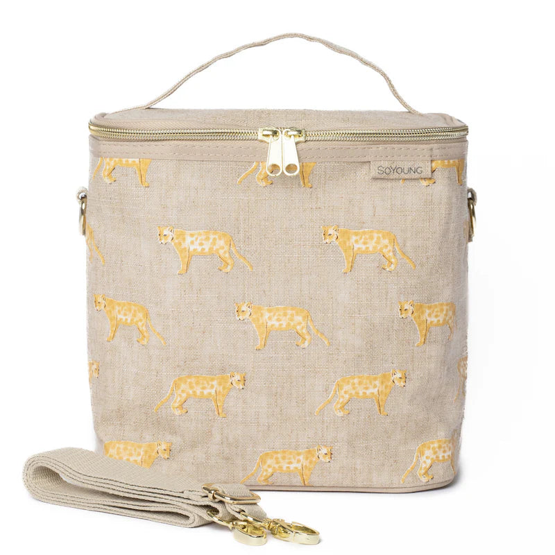 SoYoung Linen Poche Insulated Bag - Golden Panthers