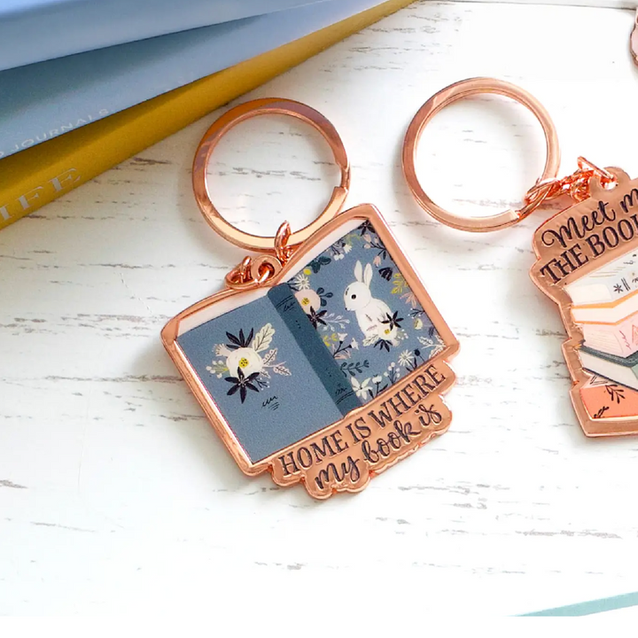 Splosh Home is Where My Book Is Keychain