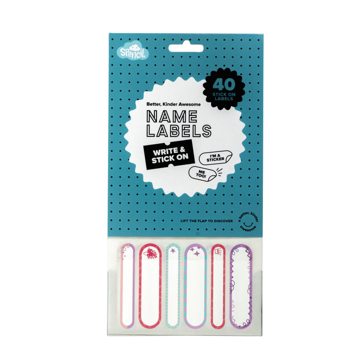 Spencil Name Labels - Stick On - Pretty Pastels