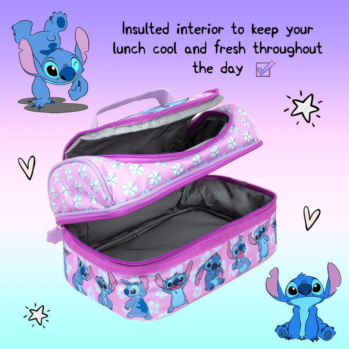 Dual Compartment Insulated Lunch Bag - Stitch