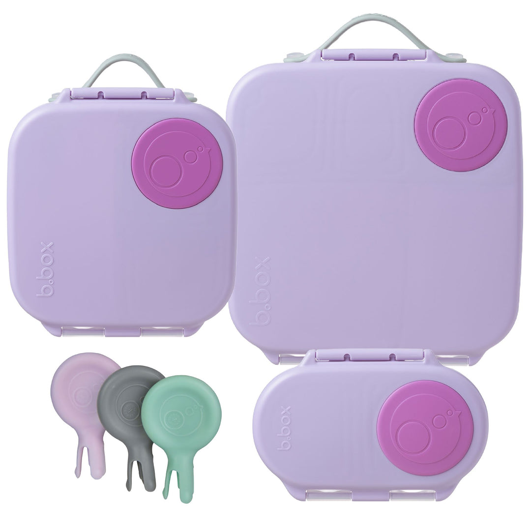 PRE-ORDER - b.box Bento Large & Mini Lunch Box & Snack Box Bundle - Sugar Plum